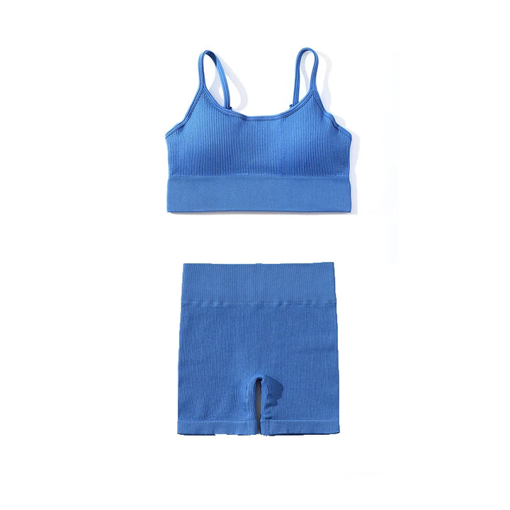 Shorts Feminino Yoga Canelado Sem Costura