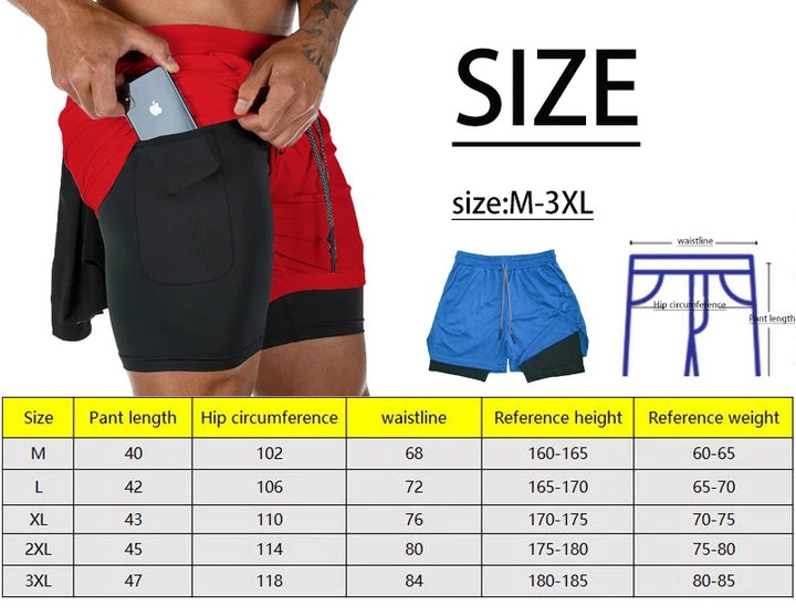 Shorts Masculino Esportivo 2 em 1