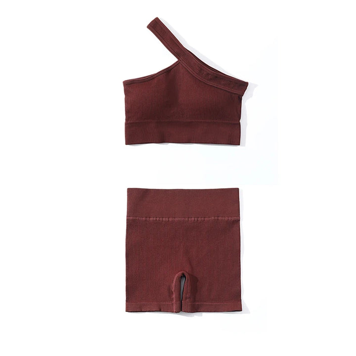 Shorts Feminino Yoga Canelado Sem Costura