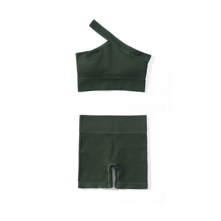 Shorts Feminino Yoga Canelado Sem Costura