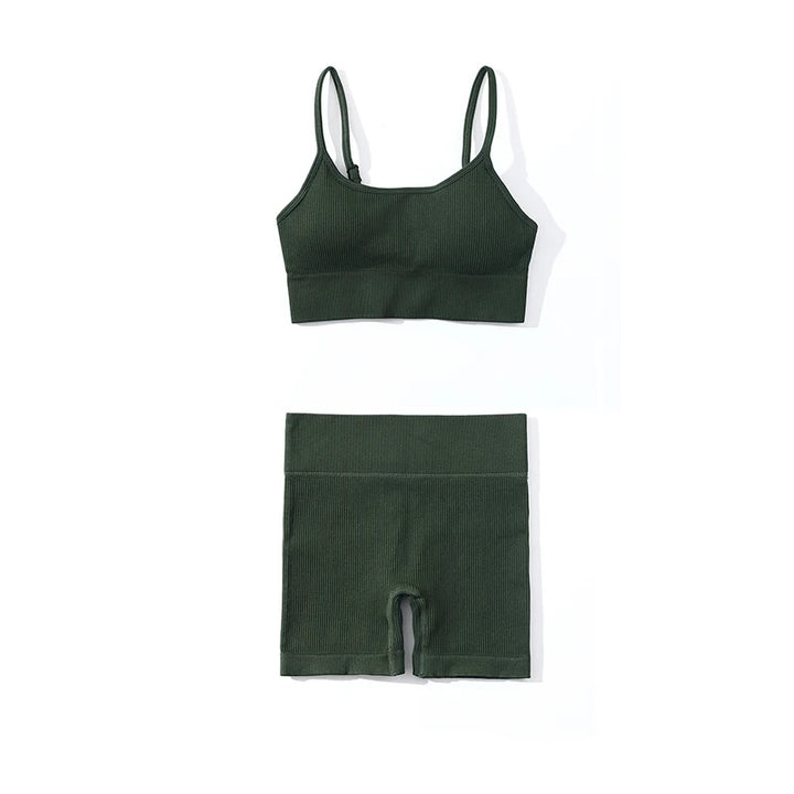 Shorts Feminino Yoga Canelado Sem Costura