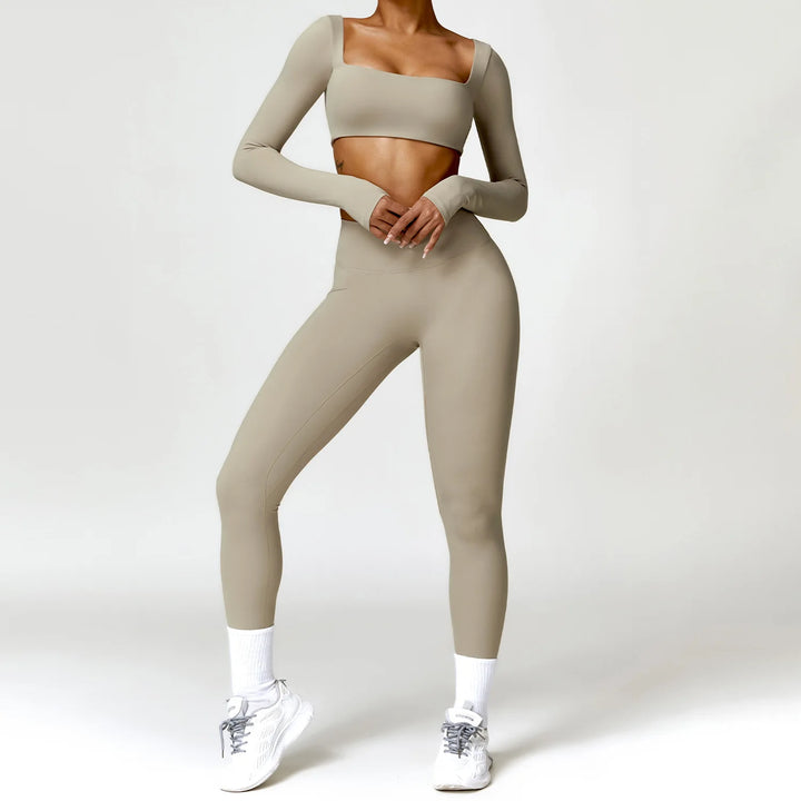 Conjunto Feminino Yoga 2 Peças Manga Longa