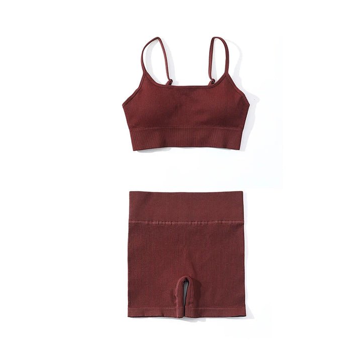 Shorts Feminino Yoga Canelado Sem Costura