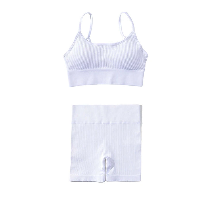 Shorts Feminino Yoga Canelado Sem Costura