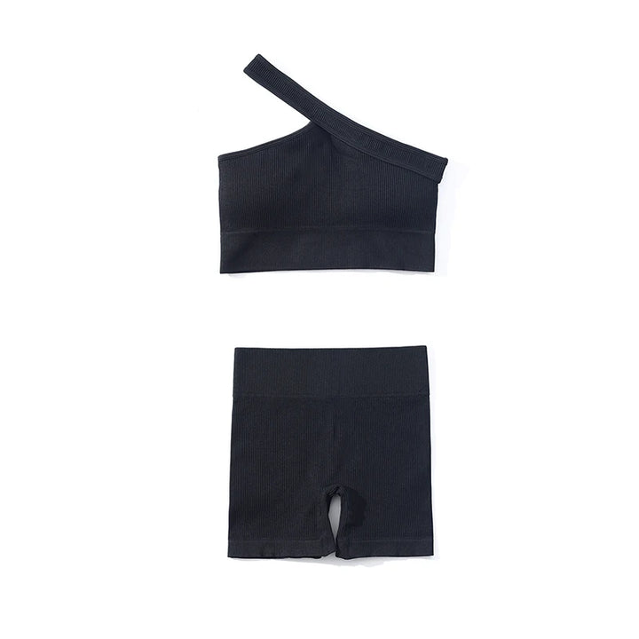 Shorts Feminino Yoga Canelado Sem Costura