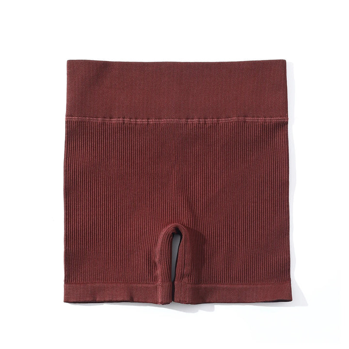 Shorts Feminino Yoga Canelado Sem Costura