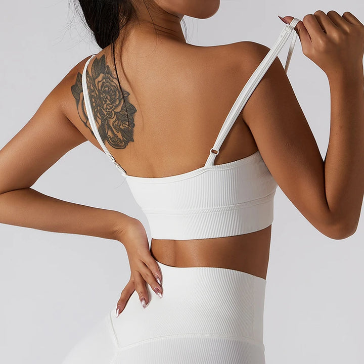 Shorts Feminino Yoga Canelado Sem Costura