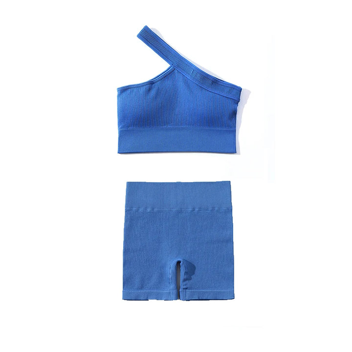 Shorts Feminino Yoga Canelado Sem Costura