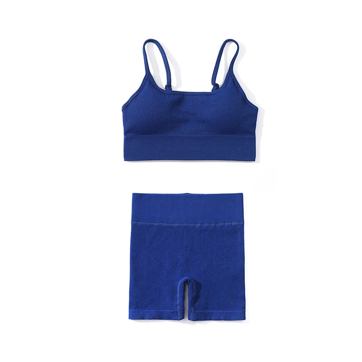 Shorts Feminino Yoga Canelado Sem Costura