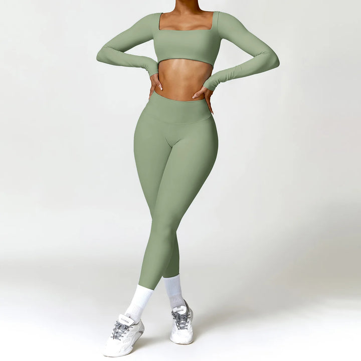 Conjunto Feminino Yoga 2 Peças Manga Longa