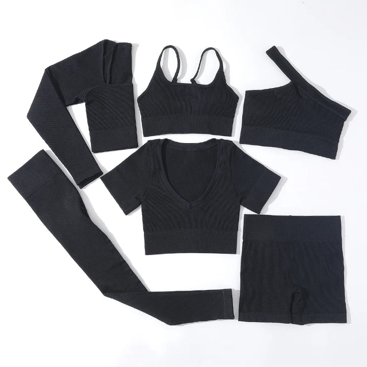 Shorts Feminino Yoga Canelado Sem Costura
